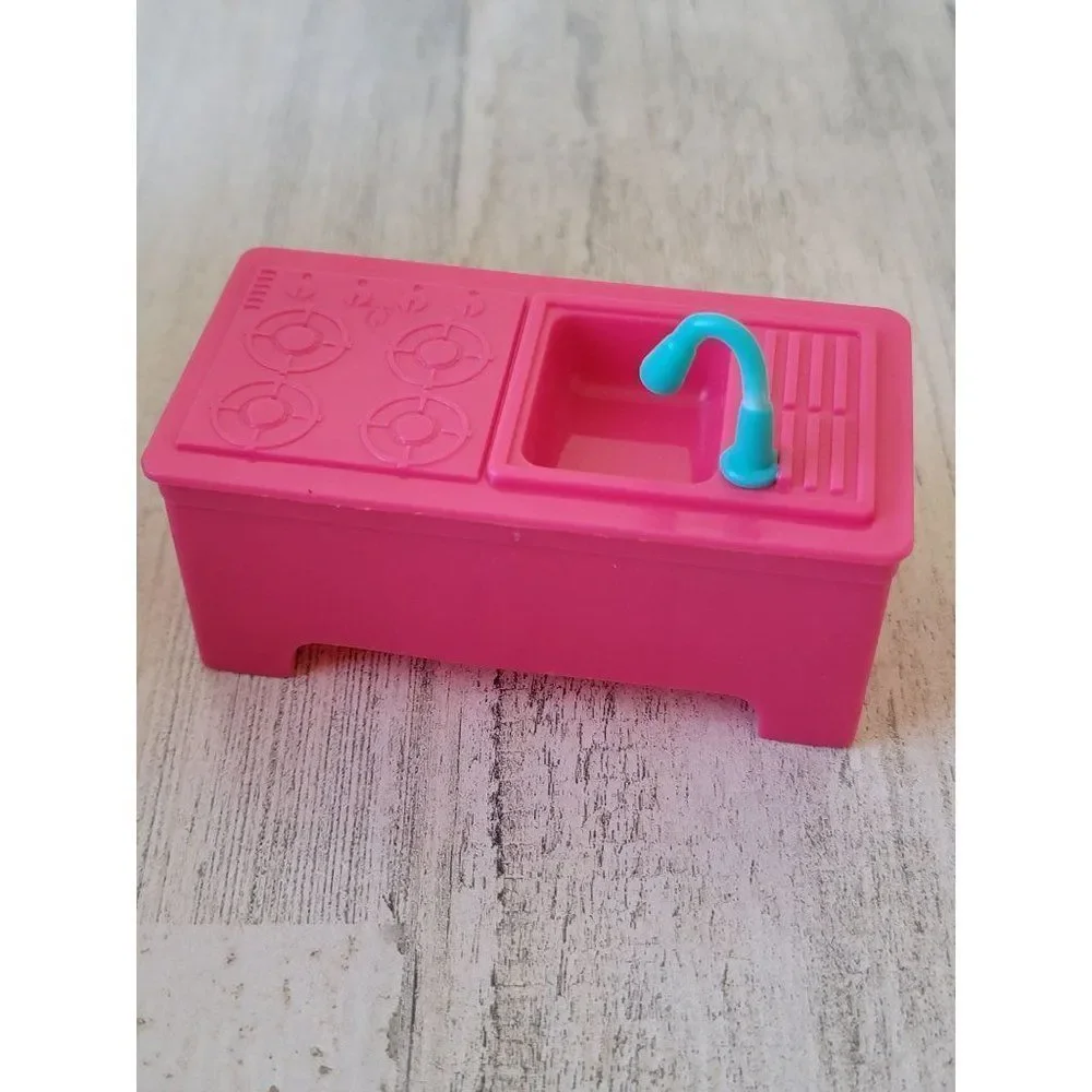 Pink sink oven stove doll‎ accessory toy figure